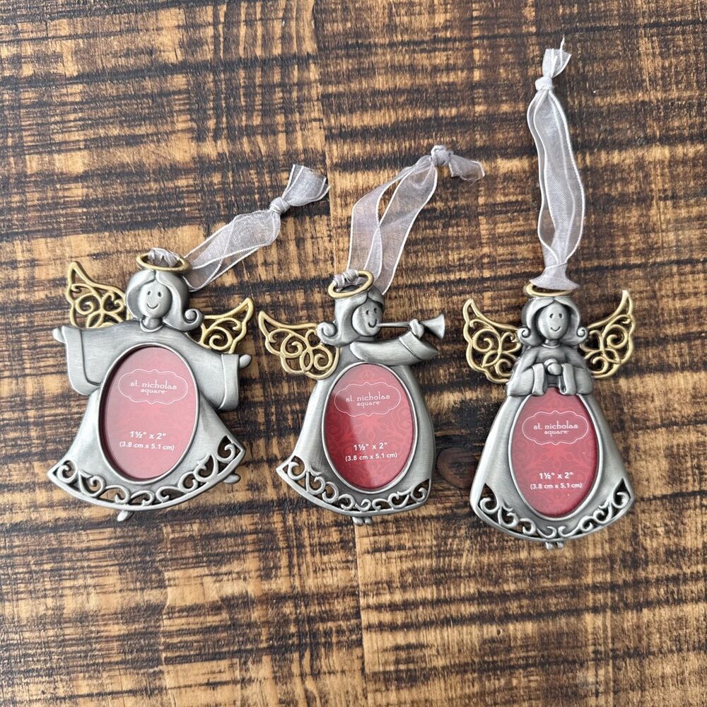 St. Nicholas Square Angel Ornament Picture Frames Set Of 3